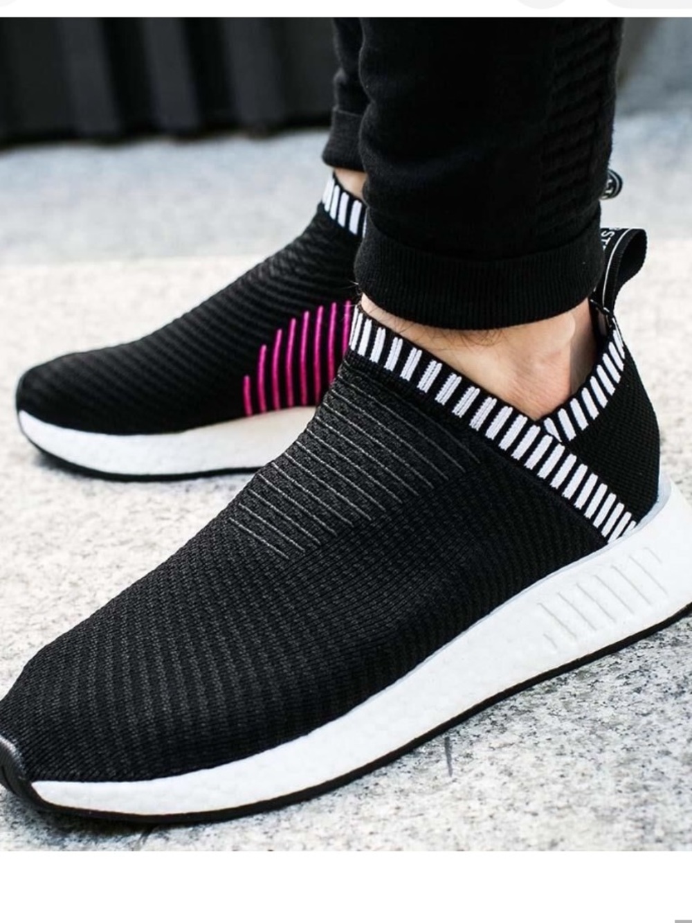 adidas NMD City Sock 2 Primeknit Black Shock Pink, size 12